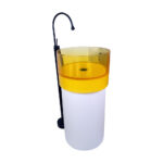 Crystal Clear Yellow White Glass Monobloc Basin