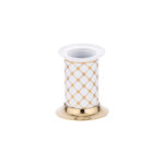 Geometrik White Gold Set Top Toothbrush Holder