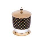 Geometrik Black Gold Trash Bin