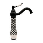 Geometrik Black White Tall Basin Mixer