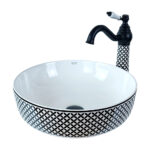 Geometrik Black White Countertop Vessel Basin