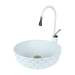 Kapitone 42 cm White Gold Countertop Vessel Basin