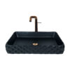 Kapitone 60 cm Black Countertop Vessel Basin
