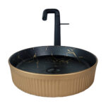 Marmo 42 cm Matte Gold Black Countertop Vessel Basin