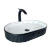 Marmo 58 cm Matte Black Calacatta Countertop Vessel Basin