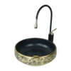 Matte Black Gold Vessel Basin