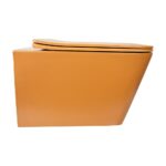 Matte Orange Rimless Wall-Hung Toilet