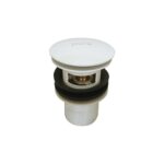 Pop-Up Basin Drain with Overflow White