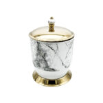 Sharp Calacatta Trash Bin