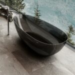 170x80 Black Clear Freestanding Bathtub