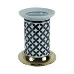 Geometrik Black White Set Top Toothbrush Holder