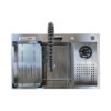 Inox 76x48 Single Bowl Stainless Steel Kitchen Sink with Glass Rinser