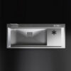 Inox 118x50 Tek Göz Bardak Yıkamalı Paslanmaz Çelik Eviye