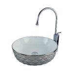 Kapitone 42 cm Silver White Countertop Vessel Basin