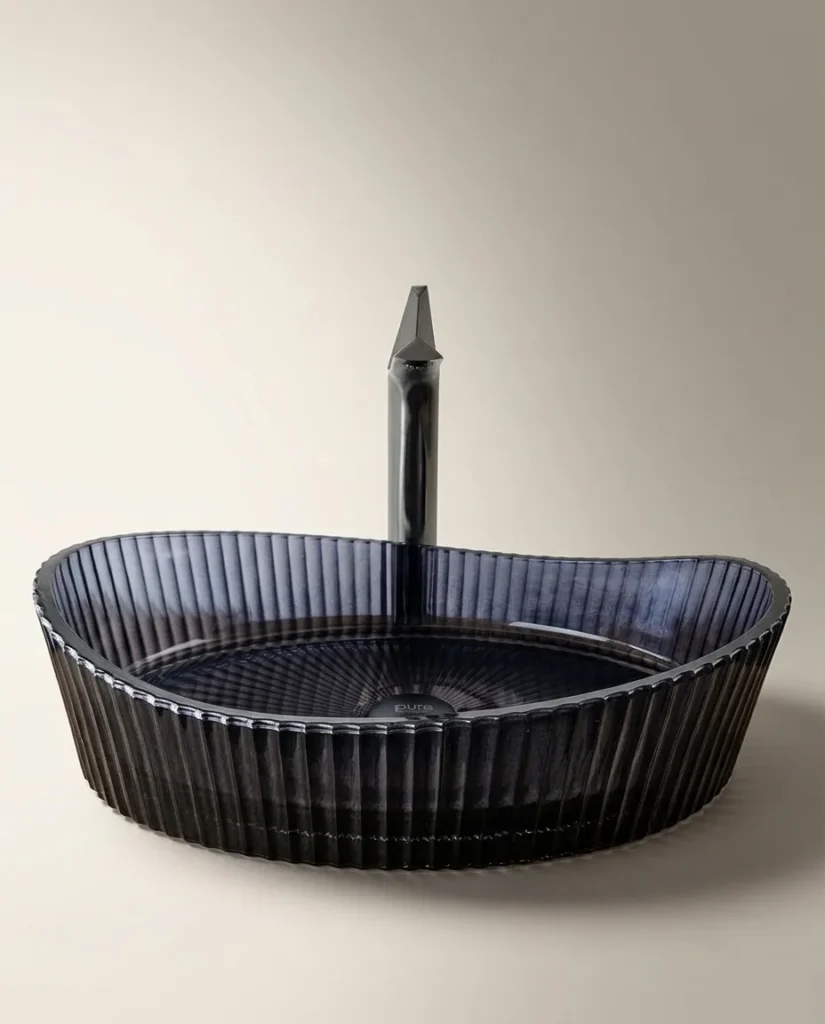 Dekoratif Cam Lavabo Siyah 52 cm