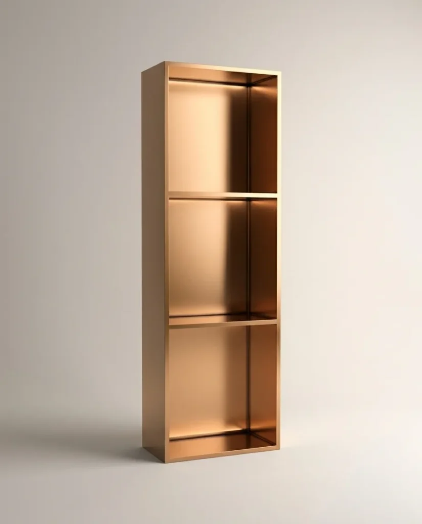 30x90 cm Gömme Paslanmaz Çelik Niş Ledli Rose Gold