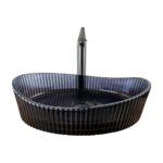 Dekoratif Cam Lavabo Siyah 52 cm