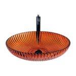 Dekoratif Oval Cam Lavabo Kırmızı 50 cm