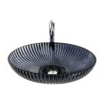 Dekoratif Oval Cam Lavabo Siyah 50 cm