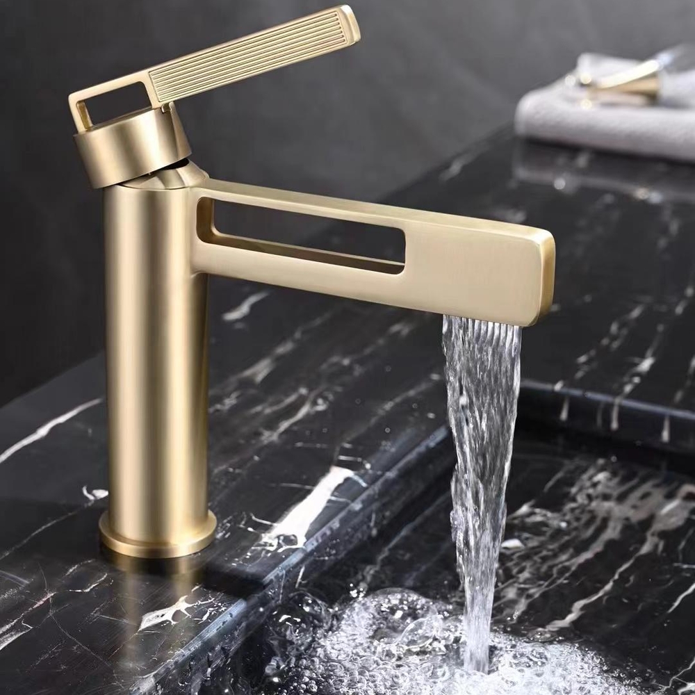 Astro Brushed Gold High Riser Basin Mixer Tap
