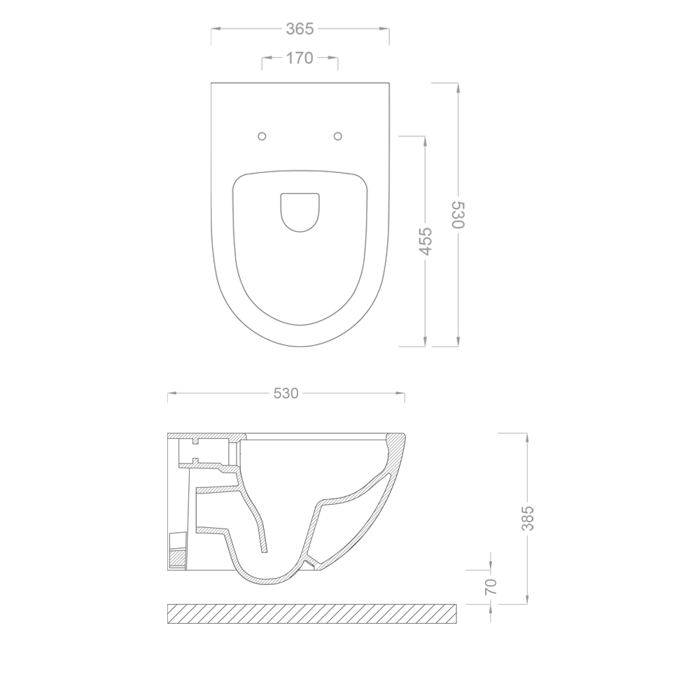 Starx Gold Rimless Wall Hung Toilet