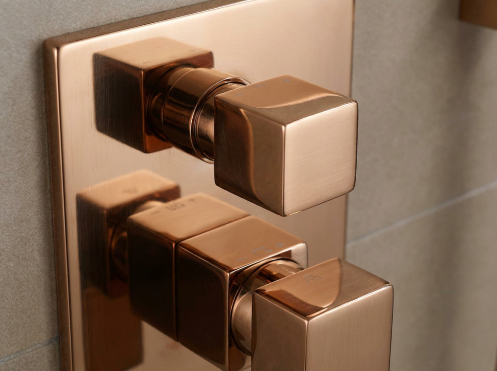 ankastre duş kontrol rose gold detay