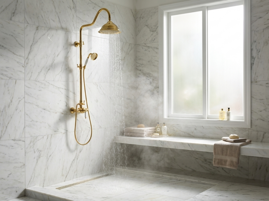 flamingo altın tepe duş seti banyo