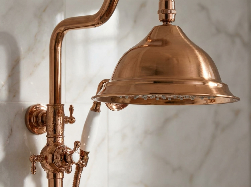 rose gold duş mikser detay