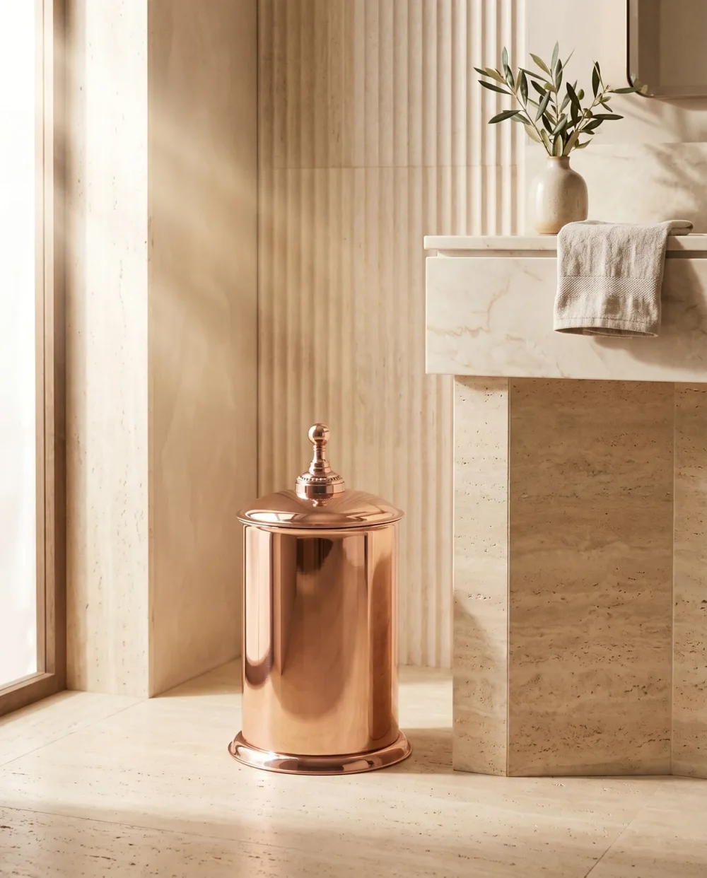 Crystal Rose Gold Çöp Kovası