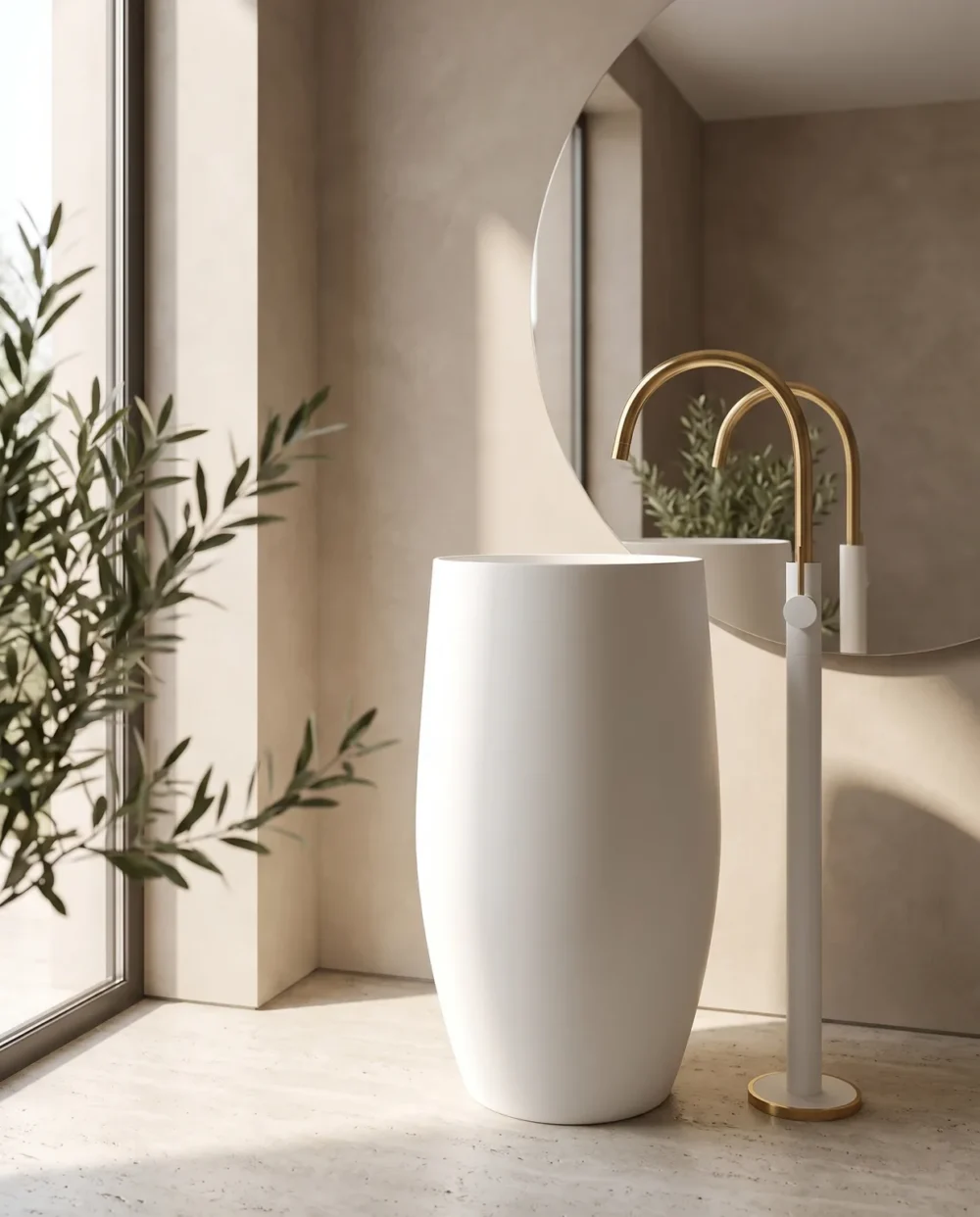 Ellora Beyaz Monoblok Lavabo