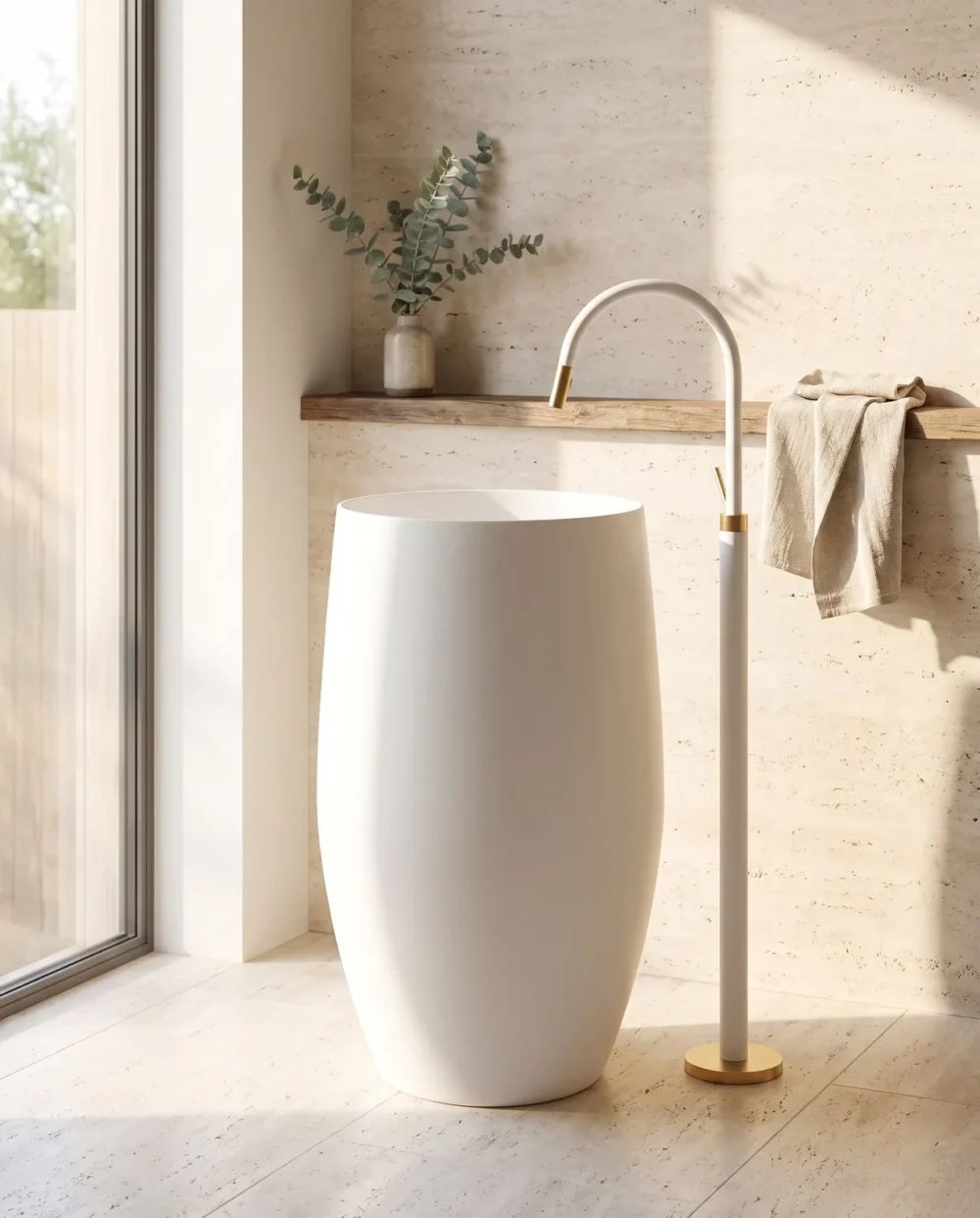 Ellora Beyaz Monoblok Lavabo