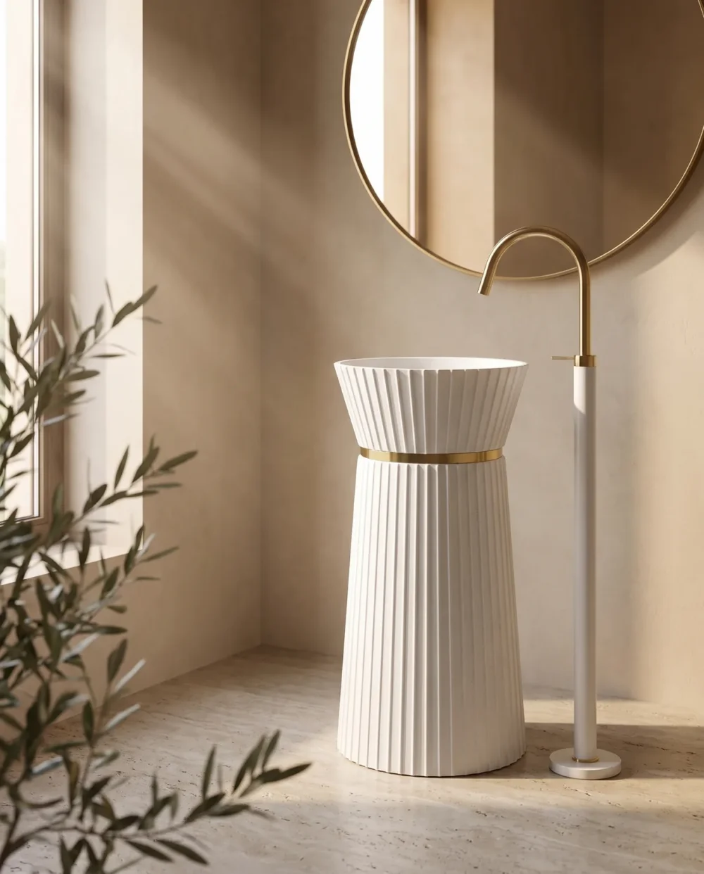 Glory Beyaz Monoblok Lavabo