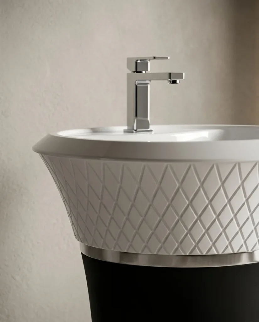 Glory Siyah Beyaz Monoblok Lavabo