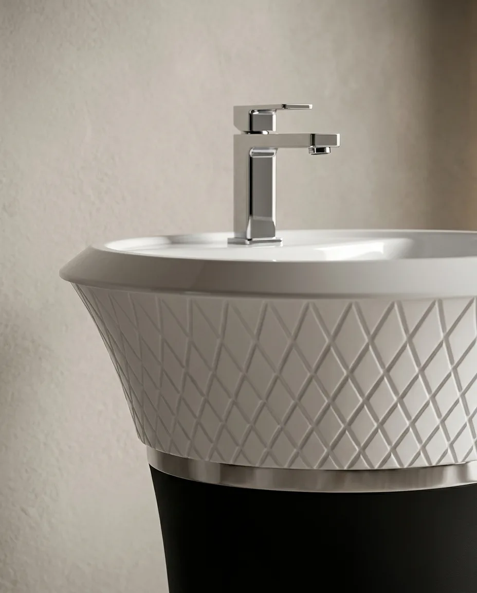 Glory Siyah Beyaz Monoblok Lavabo