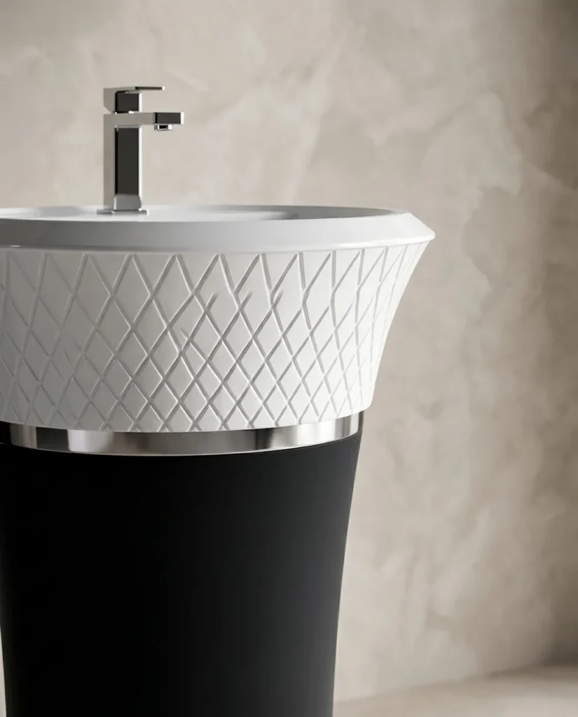 Glory Siyah Beyaz Monoblok Lavabo