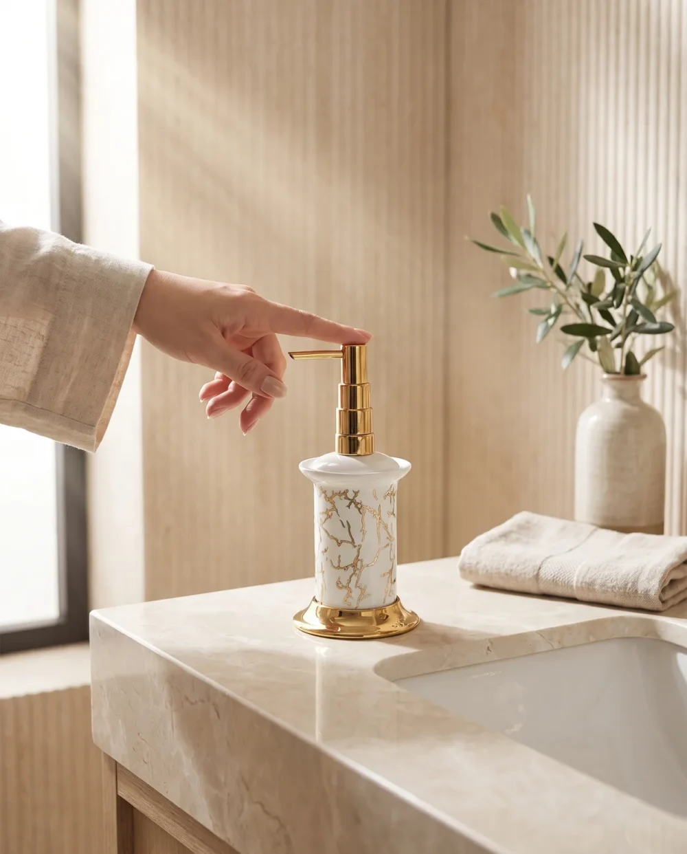 Marble Altın Sıvı Sabunluk