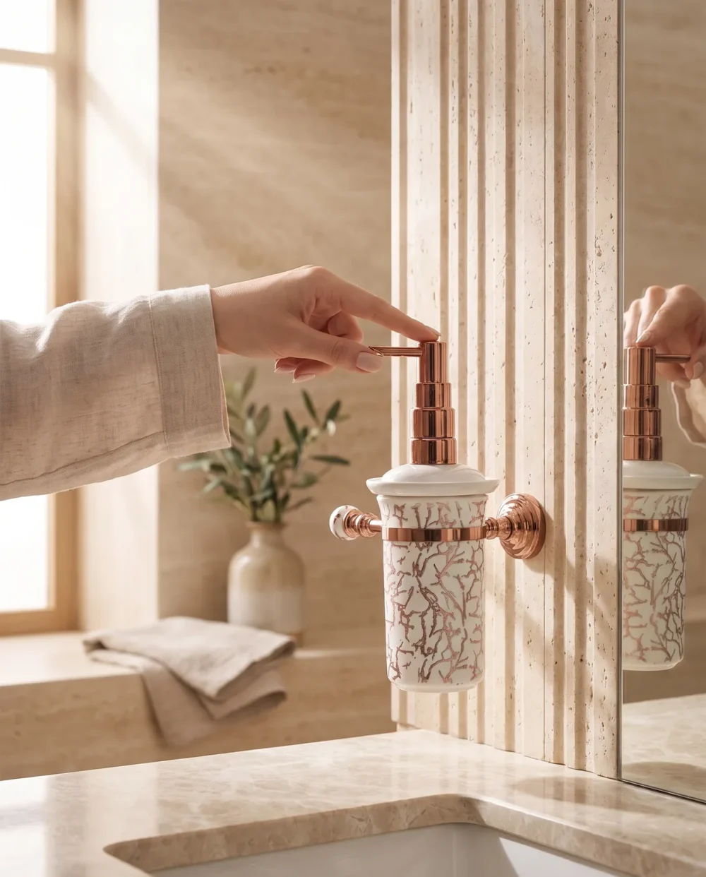 Marble Bronz Montajlı Sıvı Sabunluk
