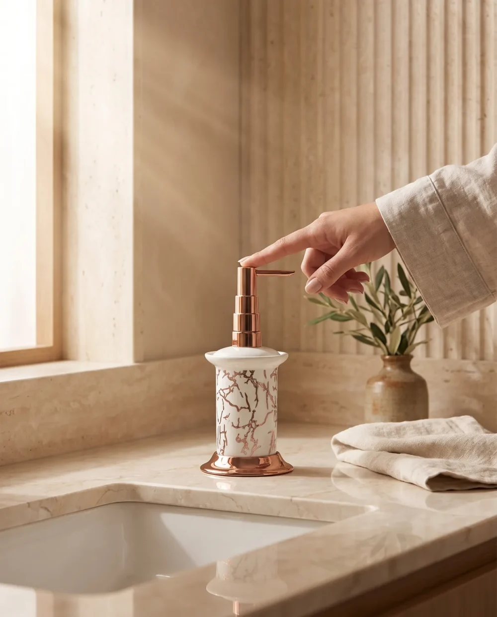 Marble Bronz Sıvı Sabunluk