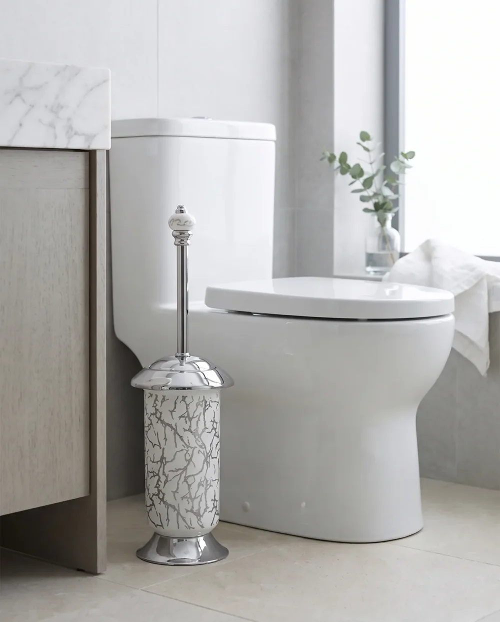 Marble Krom Klozet Fırçası