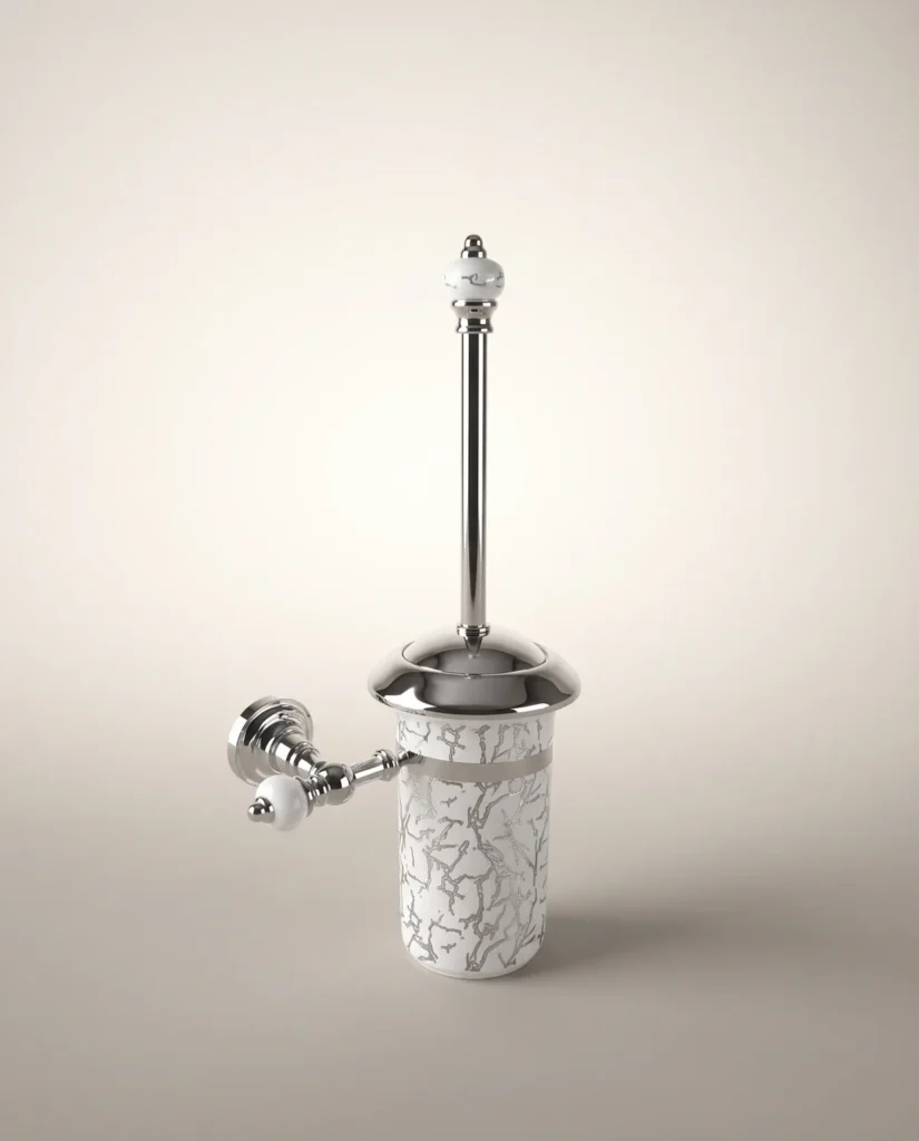 Marble Krom Montajlı Klozet Fırçalık
