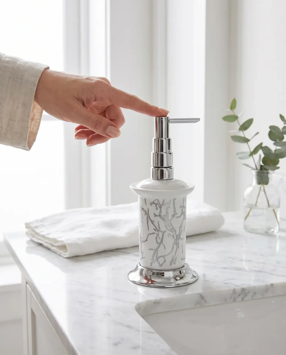 Marble Krom Sıvı Sabunluk