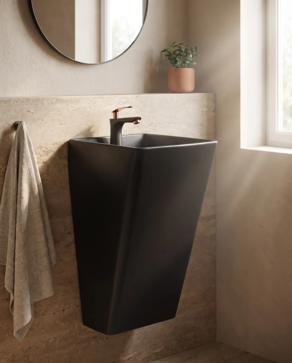 Mat Siyah Asma Monoblok Lavabo