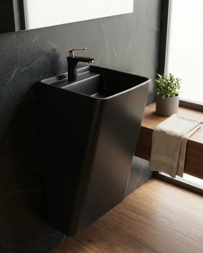 Mat Siyah Asma Monoblok Lavabo