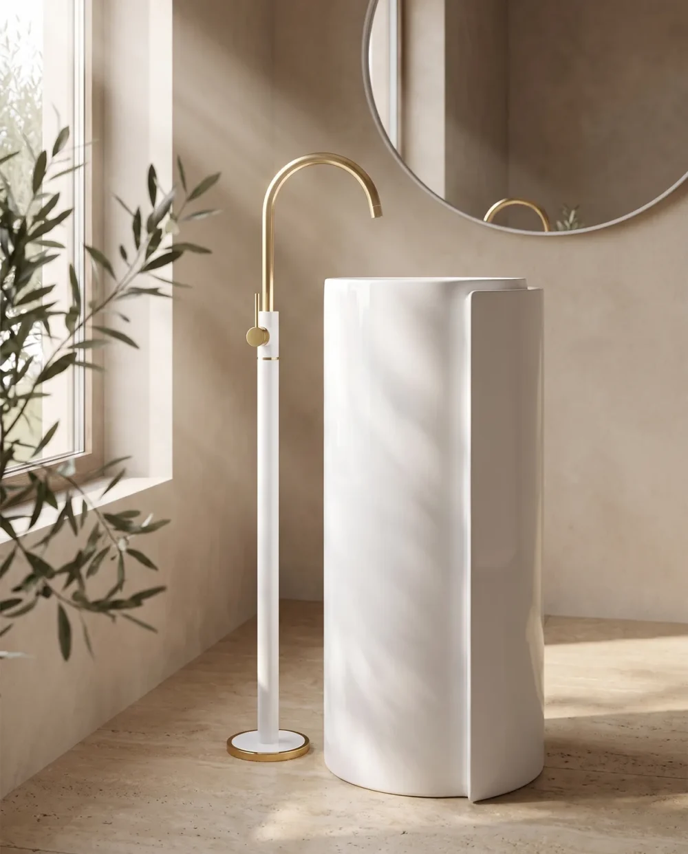 Monza Beyaz Monoblok Lavabo