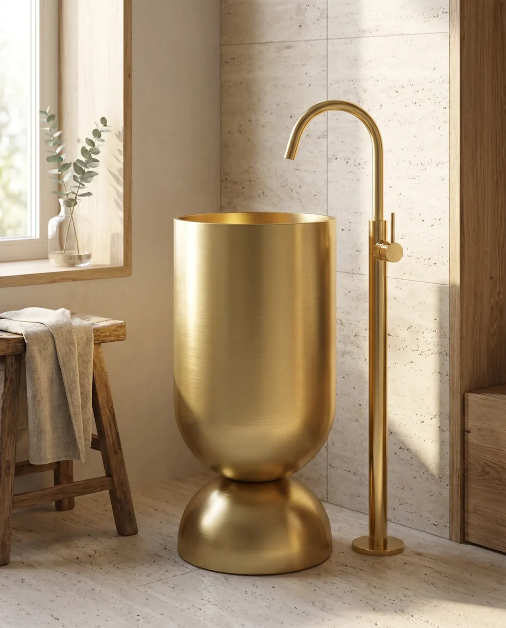 Petite Altın Paslanmaz Monoblok Lavabo