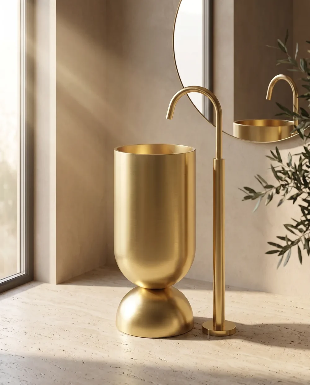 Petite Altın Paslanmaz Monoblok Lavabo