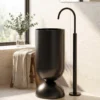 Petite Siyah Paslanmaz Monoblok Lavabo