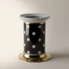 Puantiye Siyah Set Üstü Diş Fırçalık