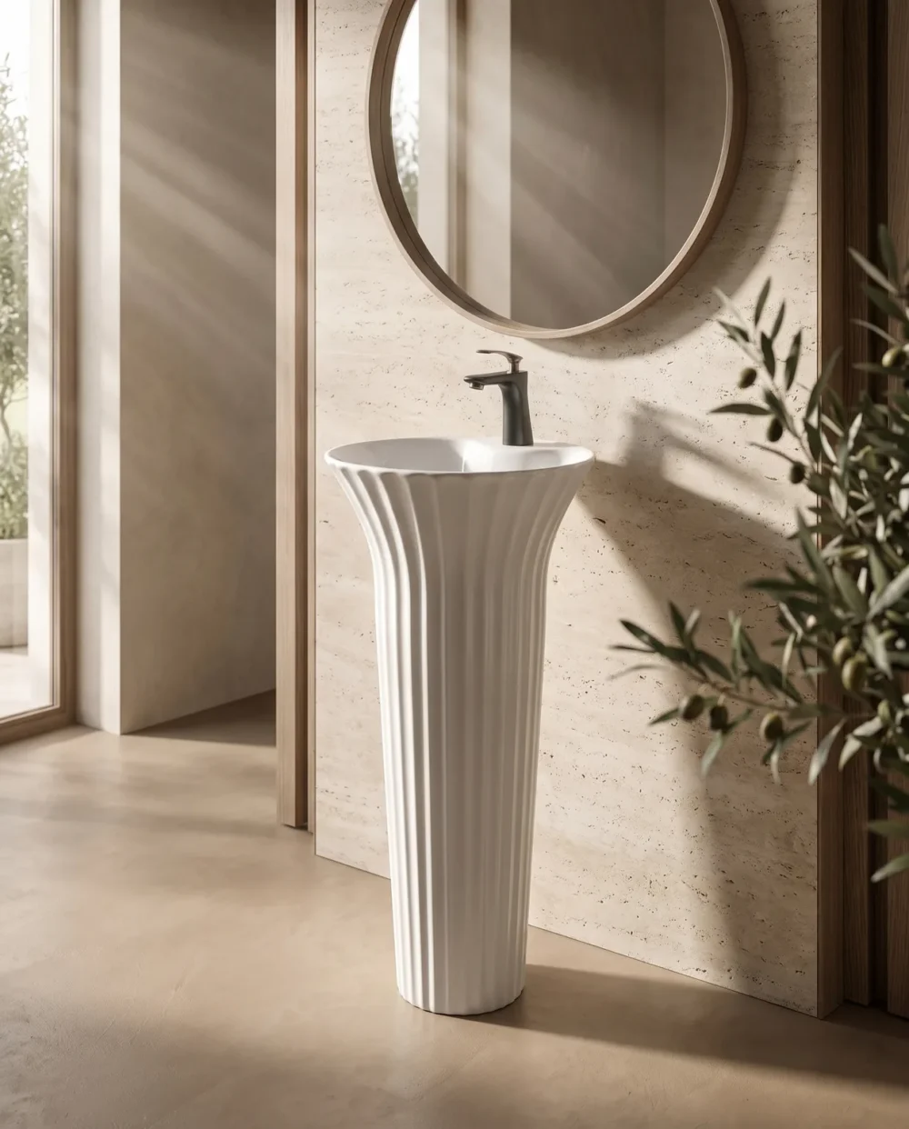 Bright Beyaz Monoblok Lavabo