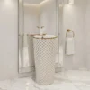 Geometrik Beyaz Altın Monoblok Lavabo
